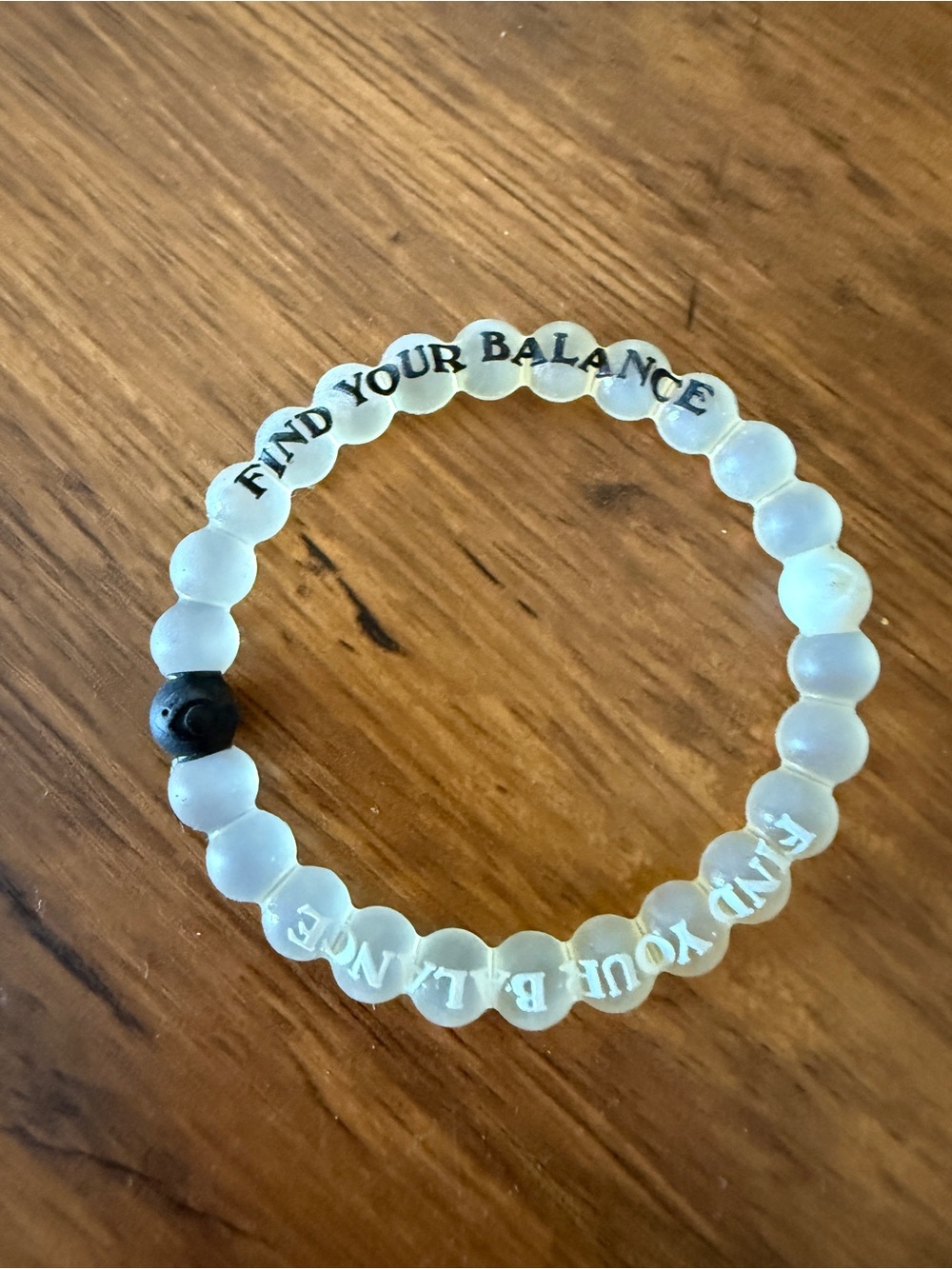 Find Your Balance Bracelet - White Beaded Stretch Bracelet